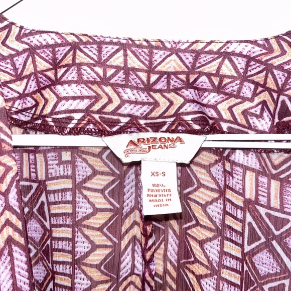 Arizona Jean Co Multicolor Shrug Cover-up XS- S Open Front Cardigan 2-Pockets - Picture 6 of 8